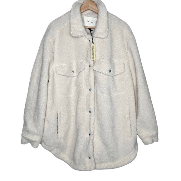 New Women’s BLANKNYC Teddy Button-up Shacket Size 1X